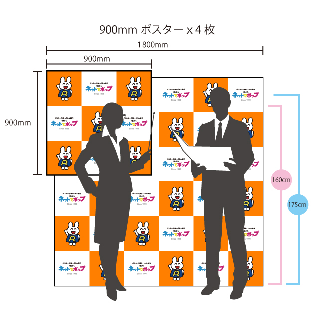 記者会見の後ろの壁紙B0サイズ連結