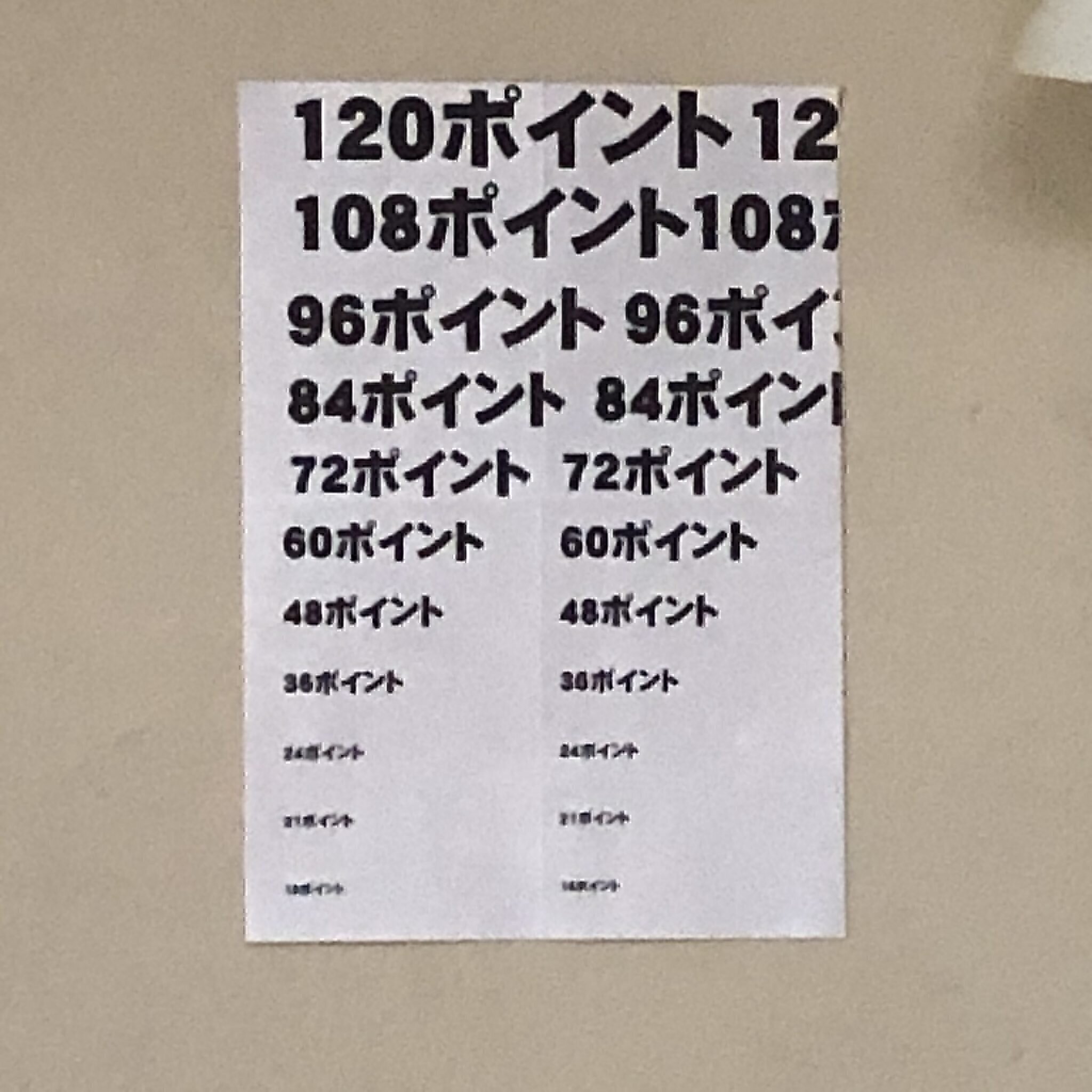 A3サイズポスター上の文字の見え方 ポスター印刷ネットでポップ
