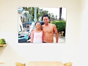 感動のあのシーンを写真パネルに 北島康介さんと